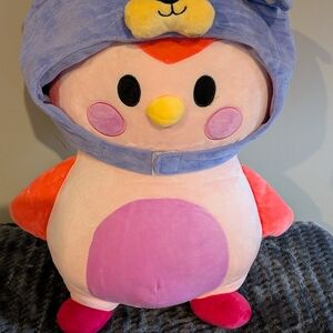 Official Finch App "Birb" Plushie - Pink with Purple Bear Costume